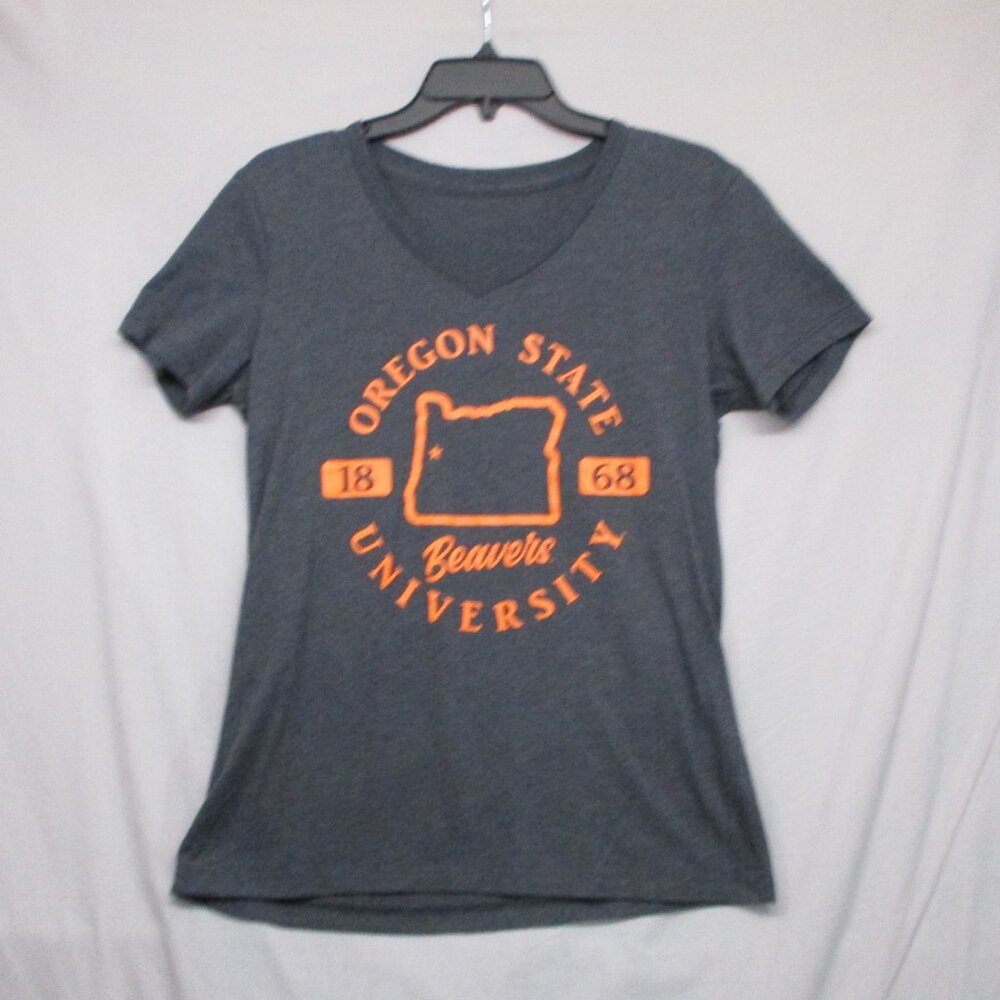 Oregon‎ State University Brewers Graphic Print T-Shirt Gray Women Size | M